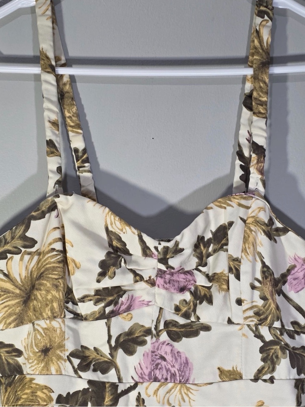Aritzia WILFRED Vintage Floral Corset Mini Dress Size 4 - Picture 4 of 12